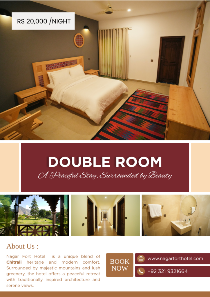 Double Bed - Nagar Fort Hotel Chitral